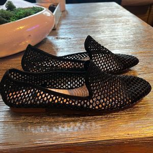 Zara Black Open Weave Loafers sz 40 US 10 EUC